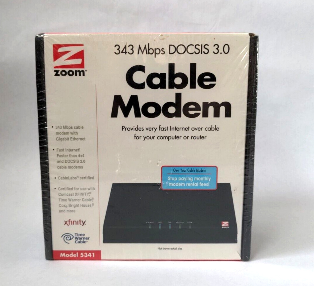 Zoom 343 Mbps DOCSIS 3.0 Cable Modem Model: 5341 NEW In Box Sealed