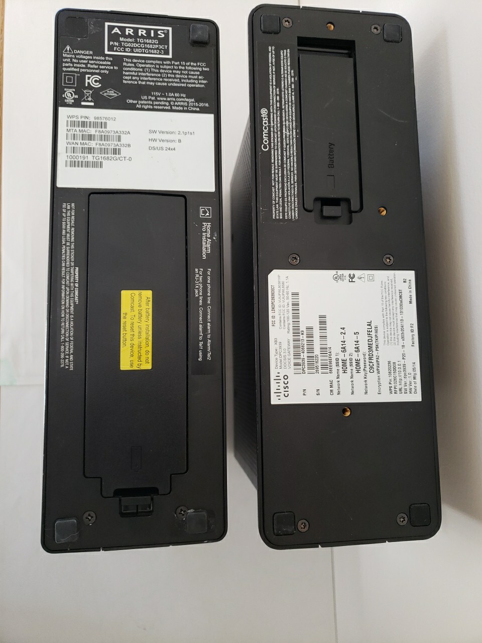 2 Pack ARRIS and Cisco DPC3939Xfinity XB3 Dual-Band WiFi 802.11ac Router TG1682G
