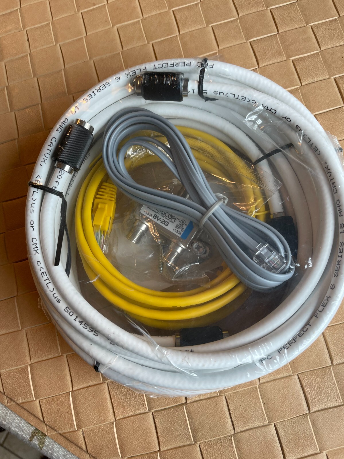 PPC Phone Kit, Coax, Cat 5e, Phone Jumper, 2-way Splitter New