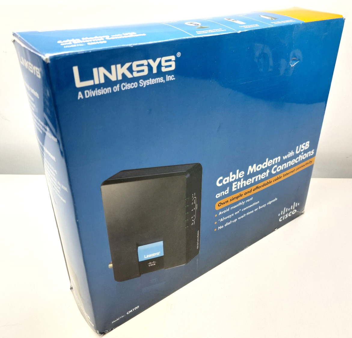 Linksys CM100 Cable Modem with USB and Ethernet Connections