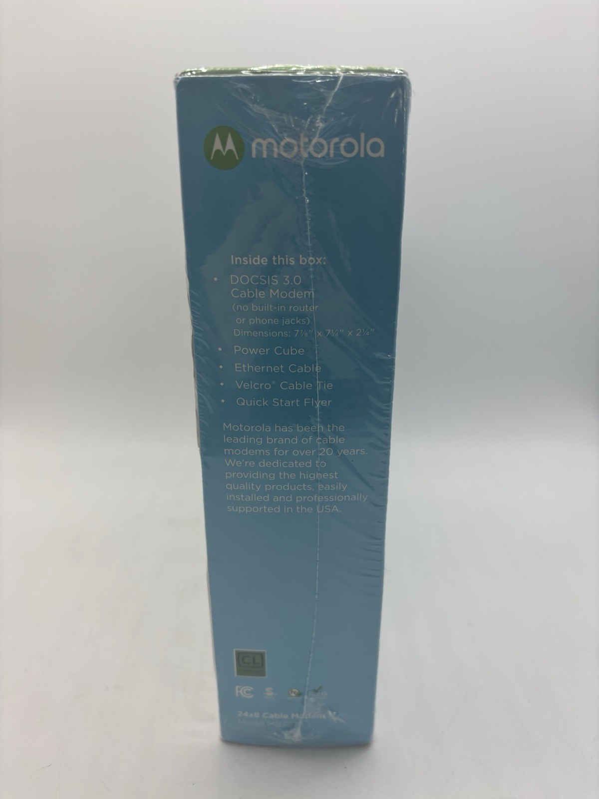 New Motorola 24×8 Cable Modem Model MB7621 DOCSIS 3.0 – AC Adapter and LAN Cable