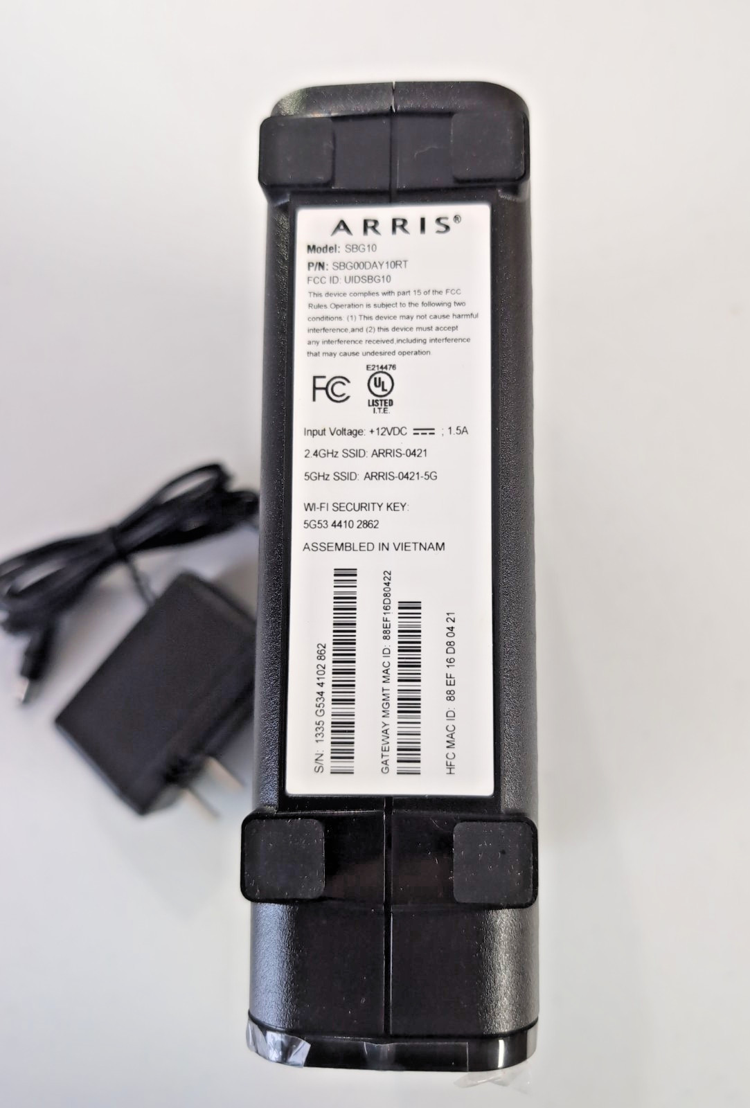 OPEN BOX – ARRIS SBG10 SURFboard AC1600 Dual-Band Cable Modem Router – Black