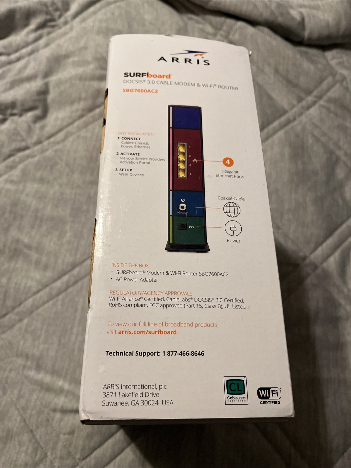 ARRIS SURFboard SBG7600AC2 32×8 DOCSIS 3.0 Cable Modem AC2350 Wi-Fi Router Black