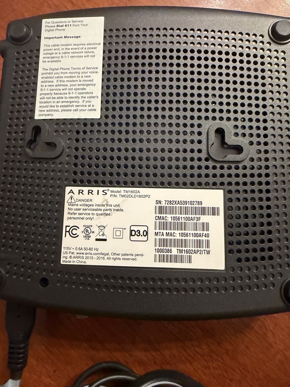 ARRIS TM1602A