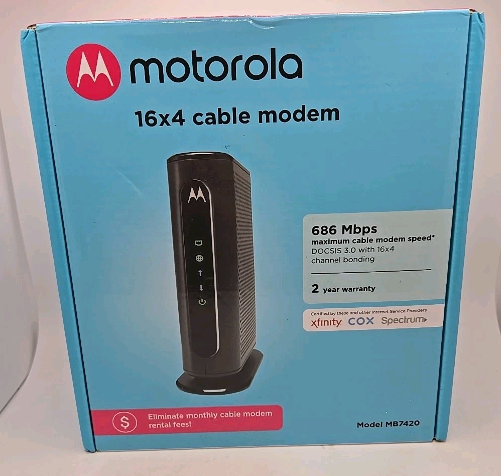 Motorola Cable Modem MB742010 686mbps DOCSIS 3.0 Open Box