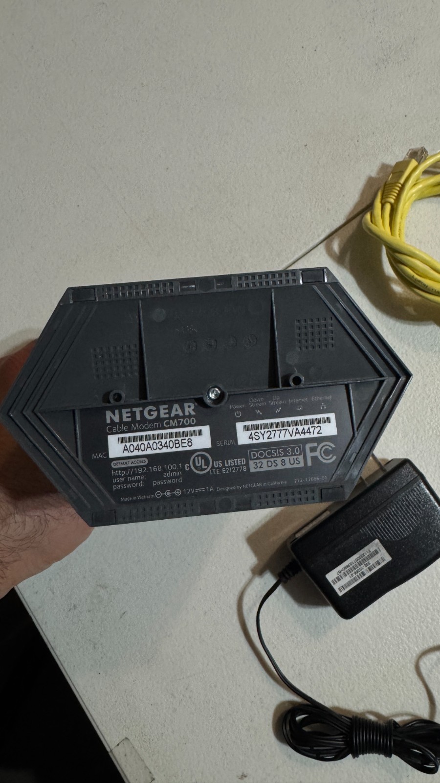 ⚡ Netgear CM700 Cable Modem – DOCSIS 3.0 | Gigabit Port | Tested & Working | Sam