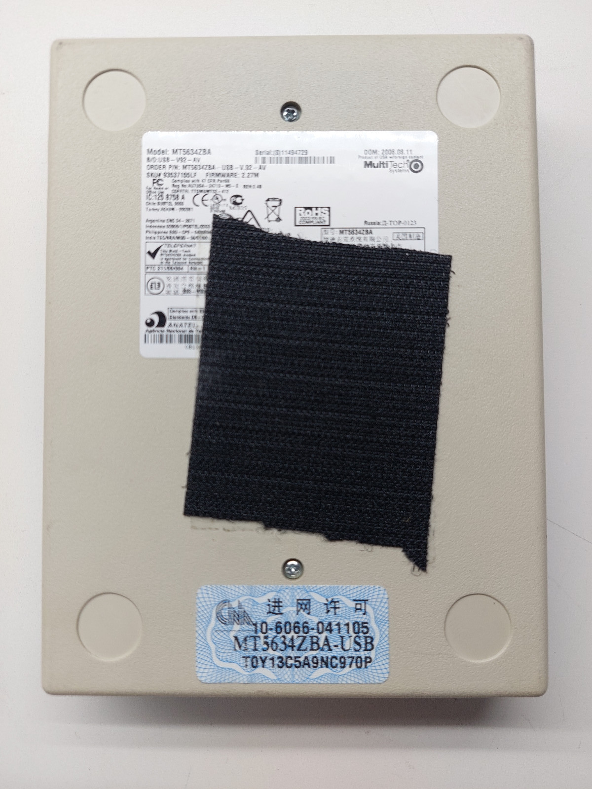 Multitech Systems MT5634ZBA 56Kbps Data/Fax USB Multi Modem