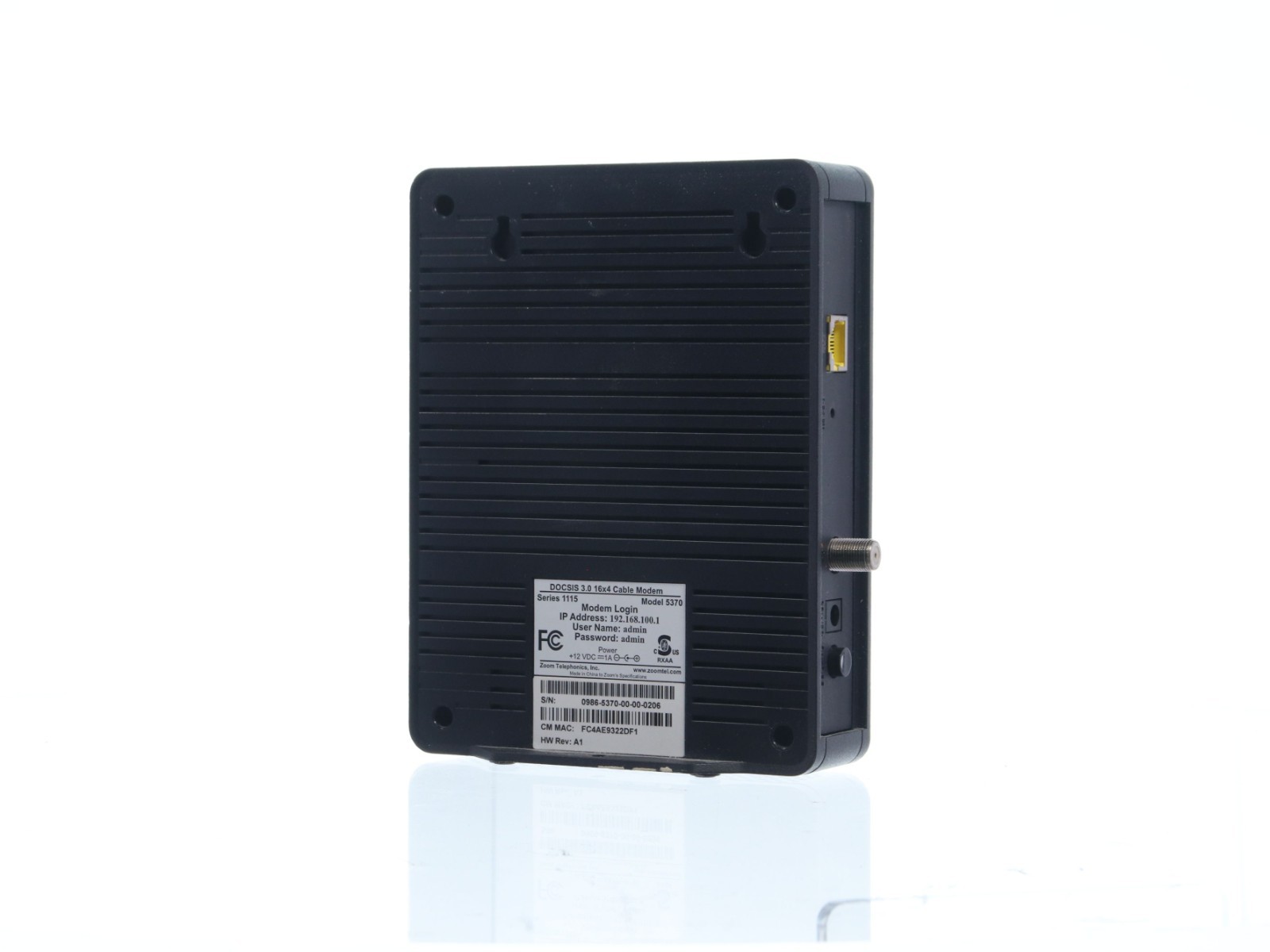 Zoom Cable Modem Model 5370: 684 Mbps* 16×4 DOCSIS 3.0