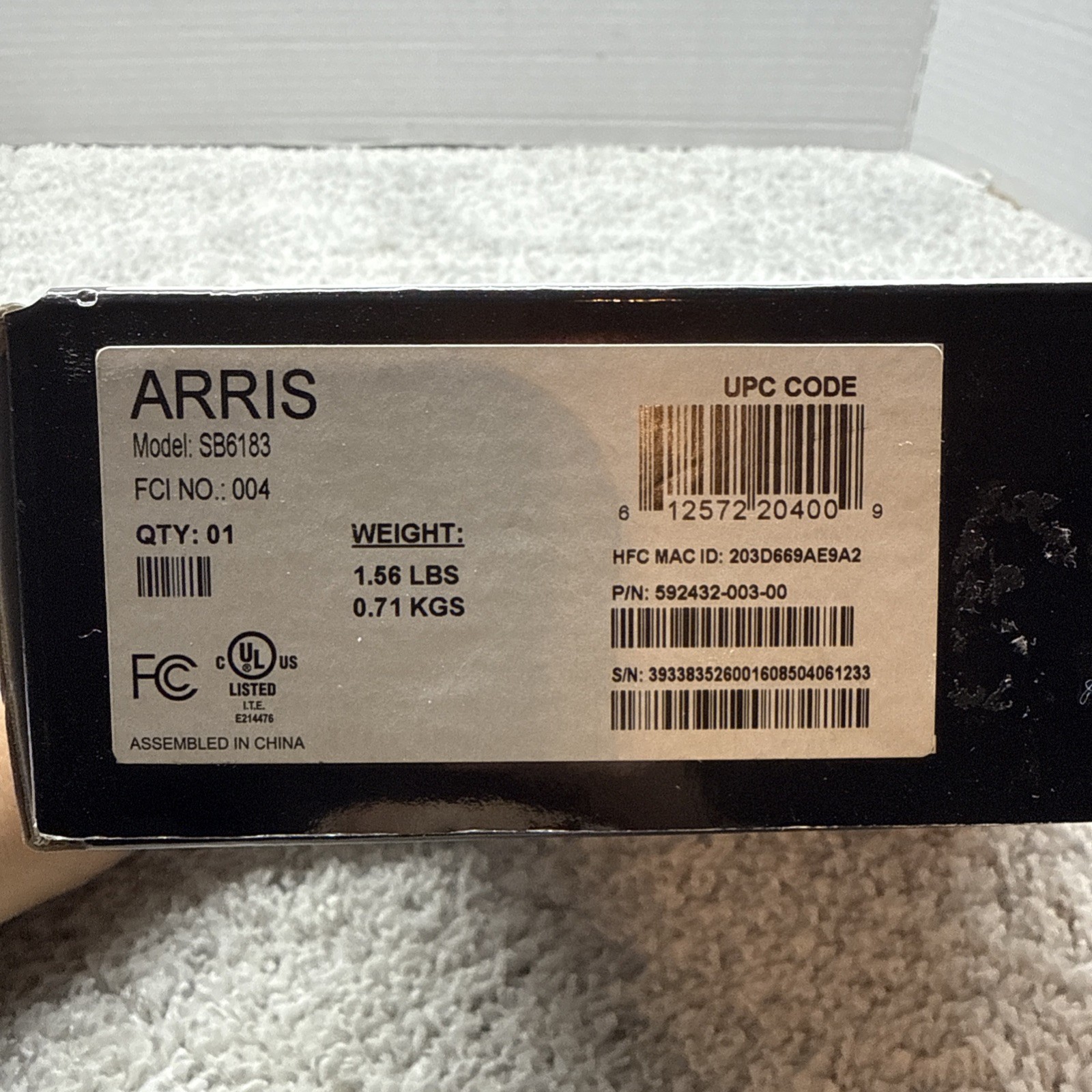 ARRIS SURFboard SB6183 DOCSIS 3.0 Cable Modem for Spectrum, COX, Xfinity