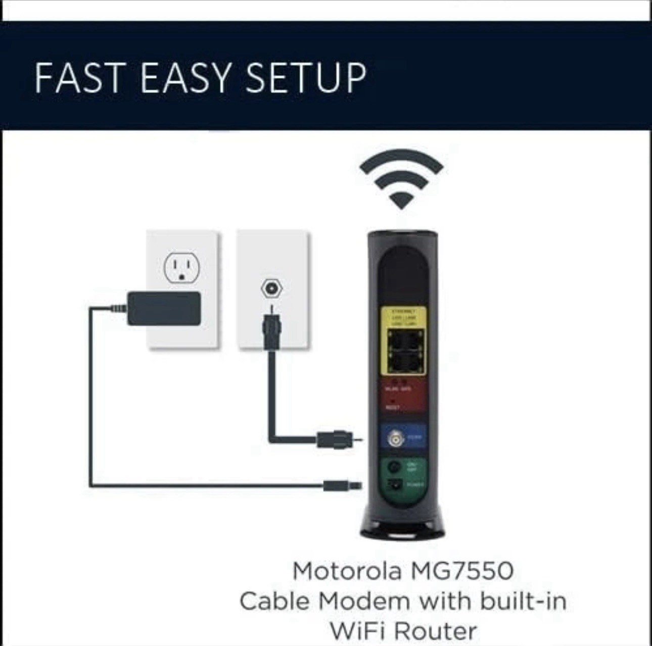 Motorola MG7550 16×4 High Speed ​​Cable Modem Plus AC1900 WiFi Router New ✅