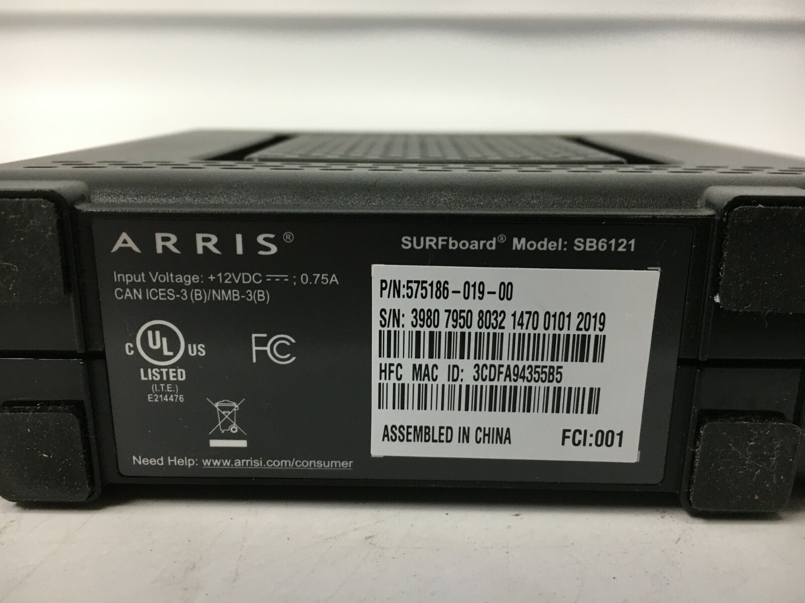 Used Arris Motorola SB6121 Surfboard Modem 200 Series DOCSIS 3.0
