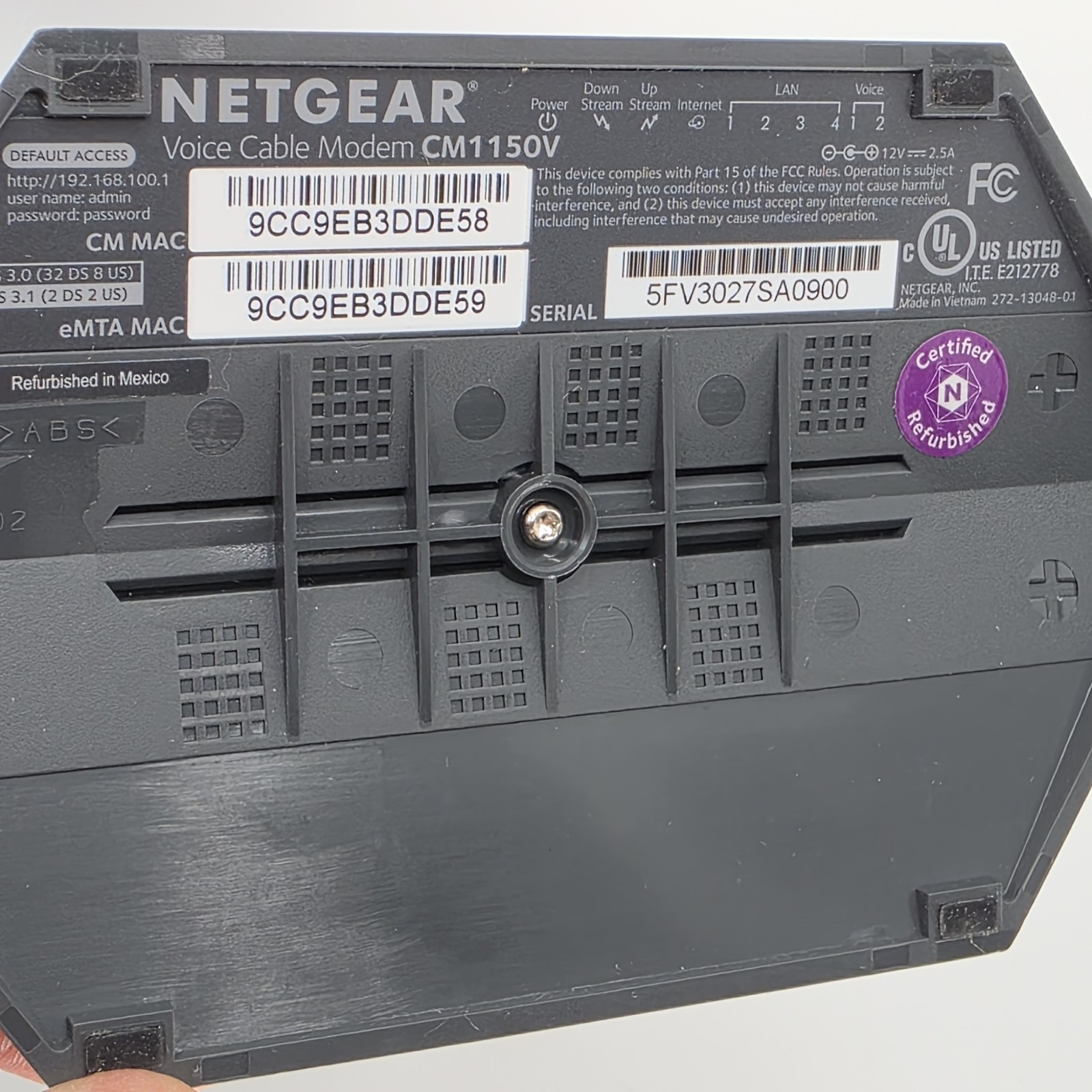 NETGEAR CM1150V Nighthawk Multi-Gig Speed Cable Modem for XFINITY Voice AC