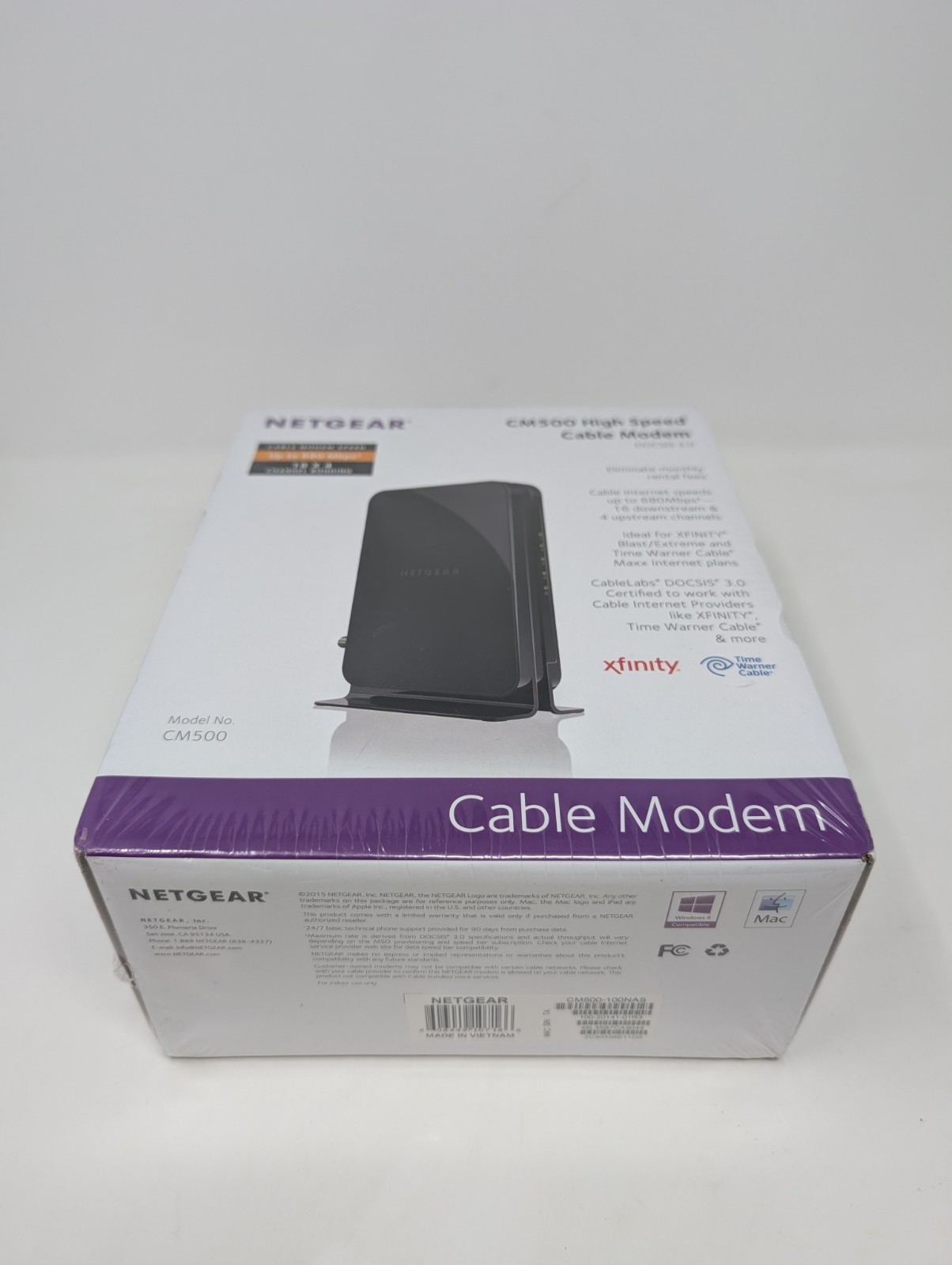 NETGEAR CM500 DOCSIS 3.0 680Mbps Cable Modem – New Sealed