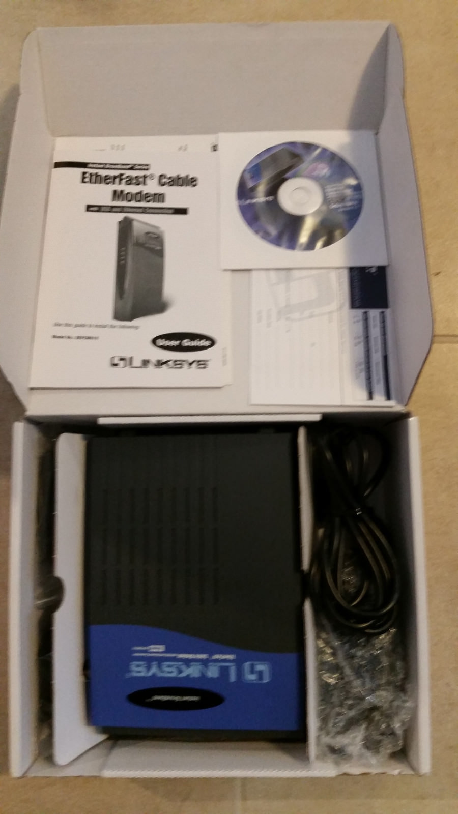 Linksys BEFCMU10 Etherfast Cable Modem Complete In The Box!