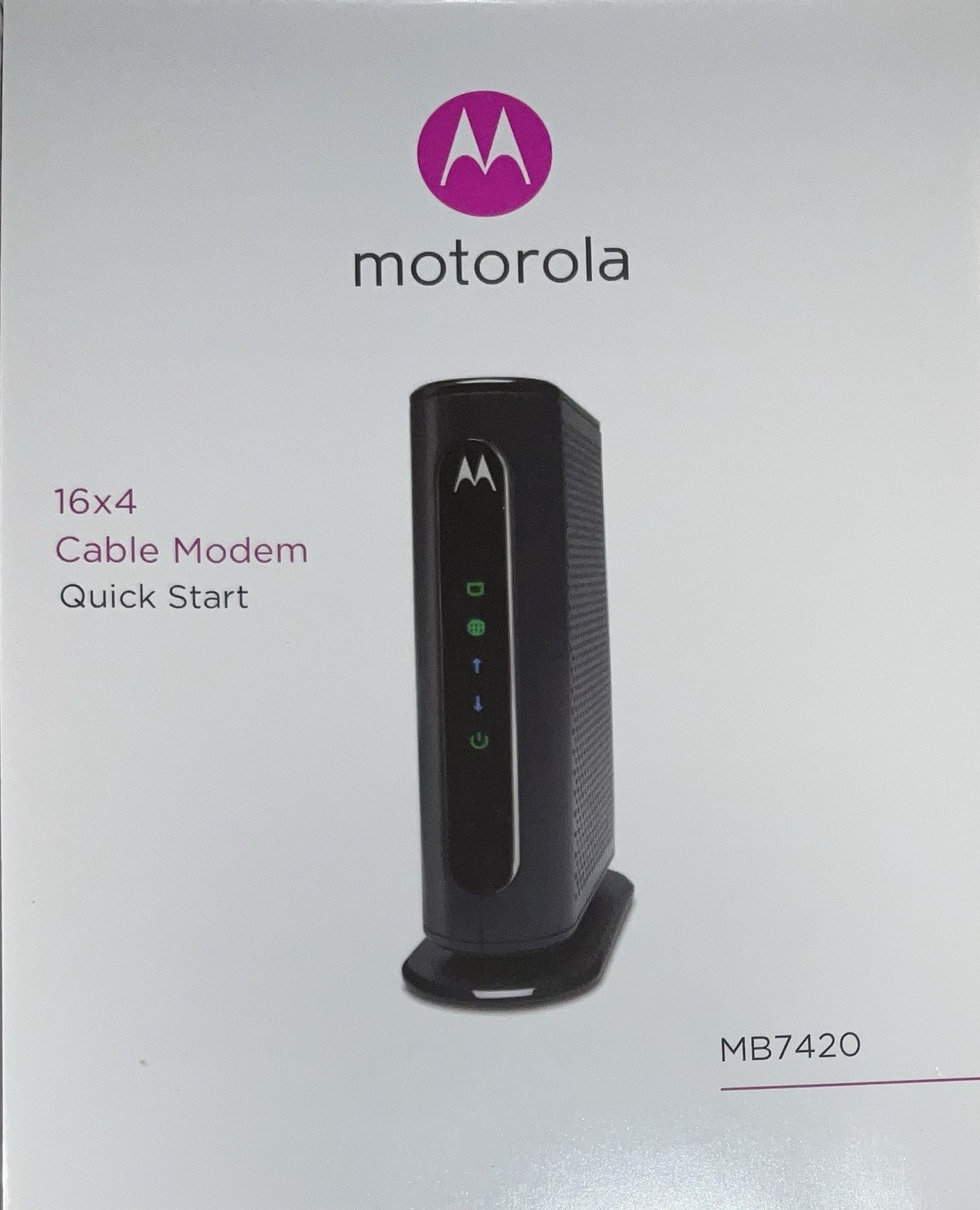 Motorola DOCSIS 3.0 16×4 Cable Modem – Up to 686 Mbps MB7420 Black NEW