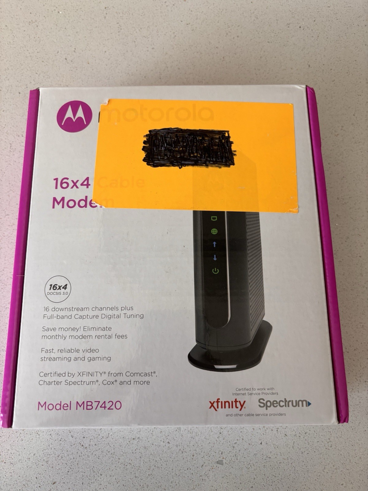 Motorola MB7420 16×4 DOCSIS 3.0 Cable Model (Includes Power Cord)