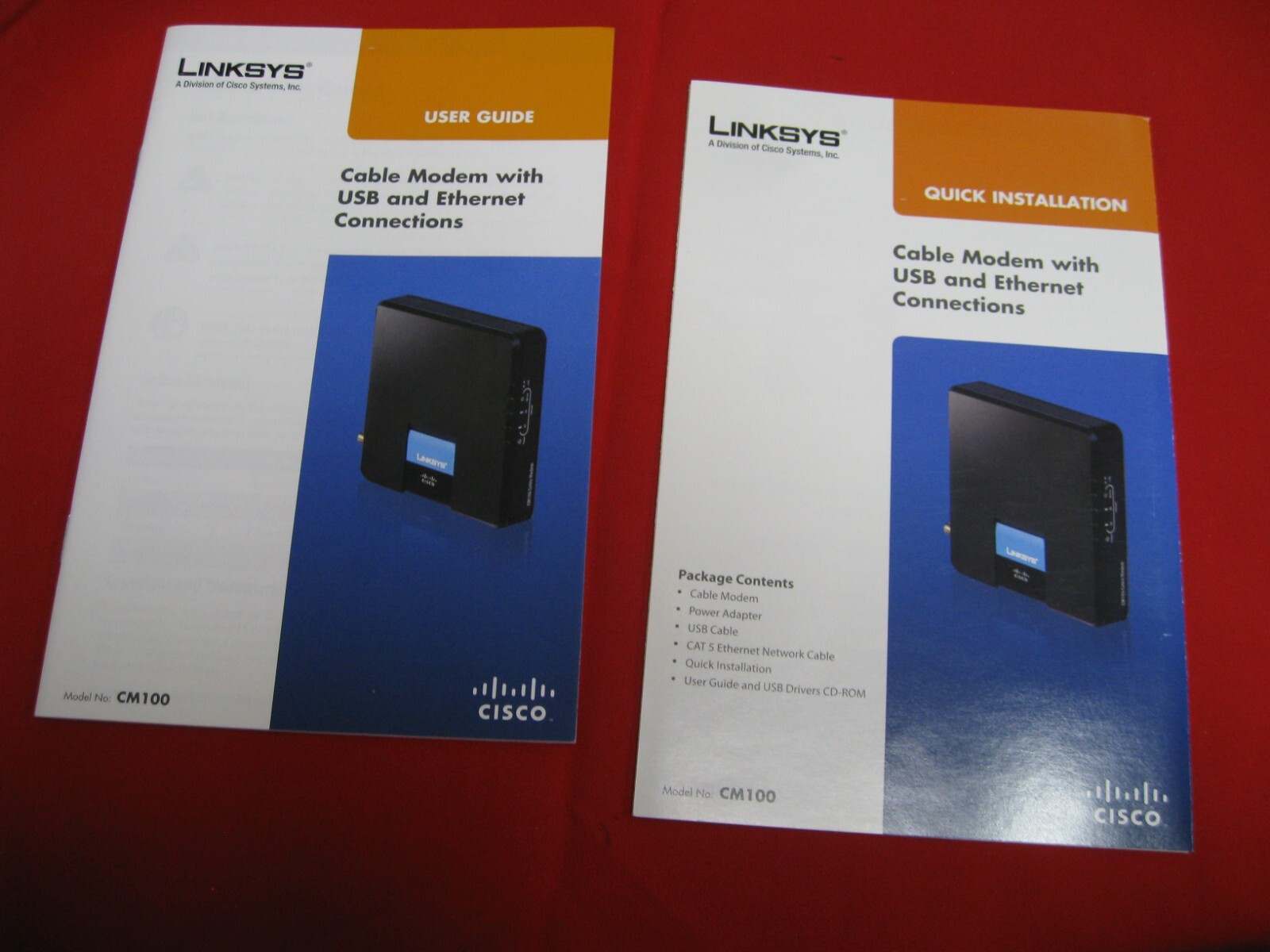 Linksys Cable Modem With USB And ETHERNET Connections Model CM100