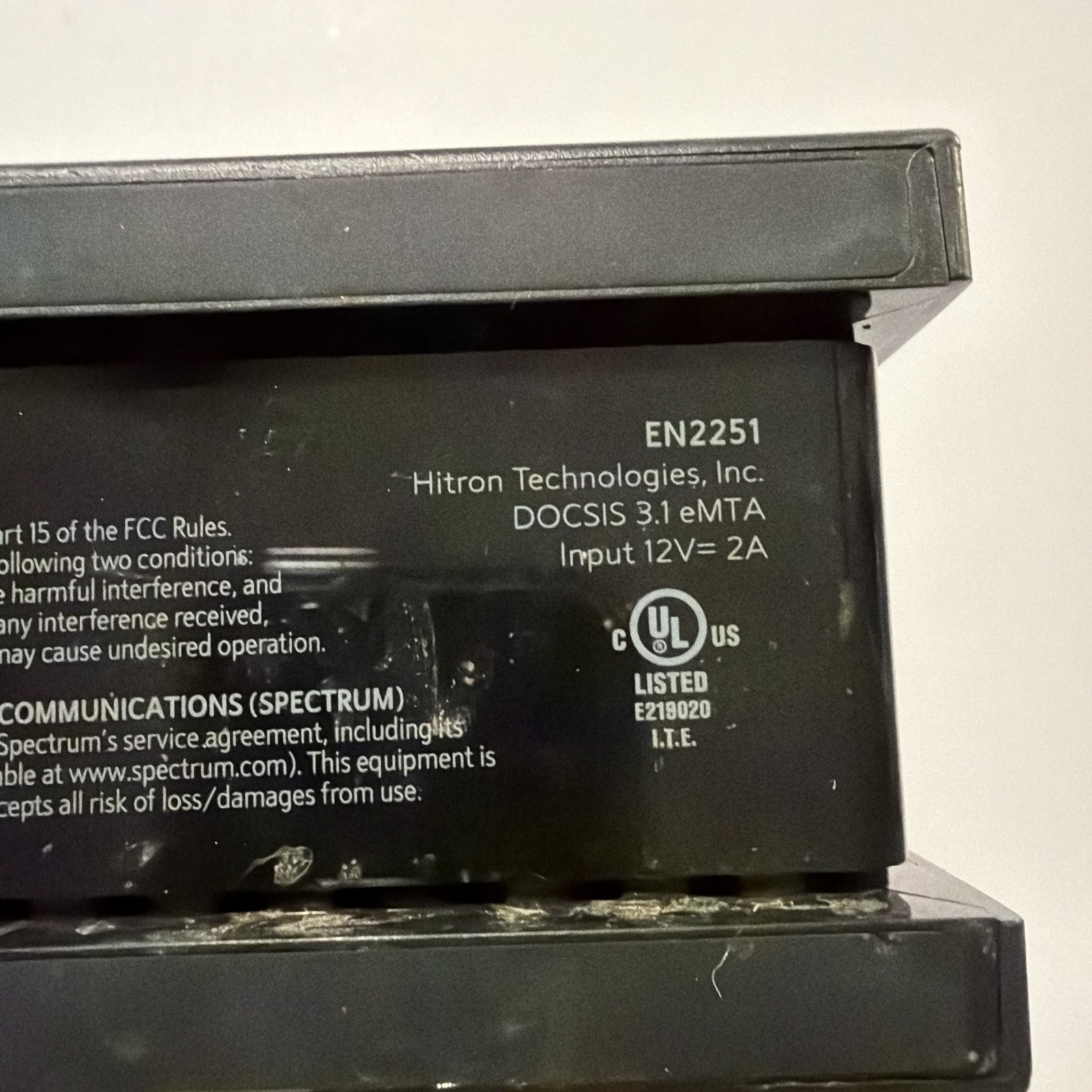 Spectrum Hitron Modem EN2251 DOCSIS 3.1 eMTA 2.5G