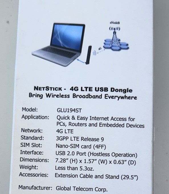 NetStick Global Telecom 4G USB Modem GLU194ST