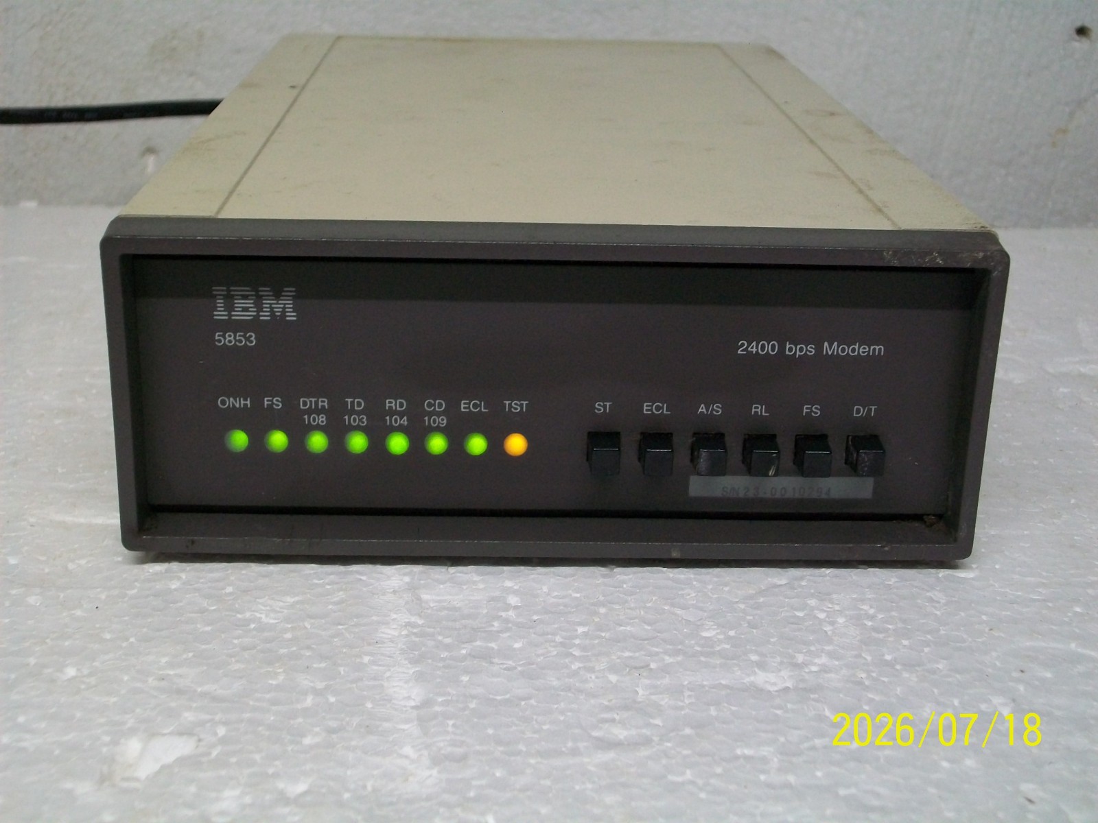 IBM 5853 External 2400 Modem – Vintage & Tested to power on.