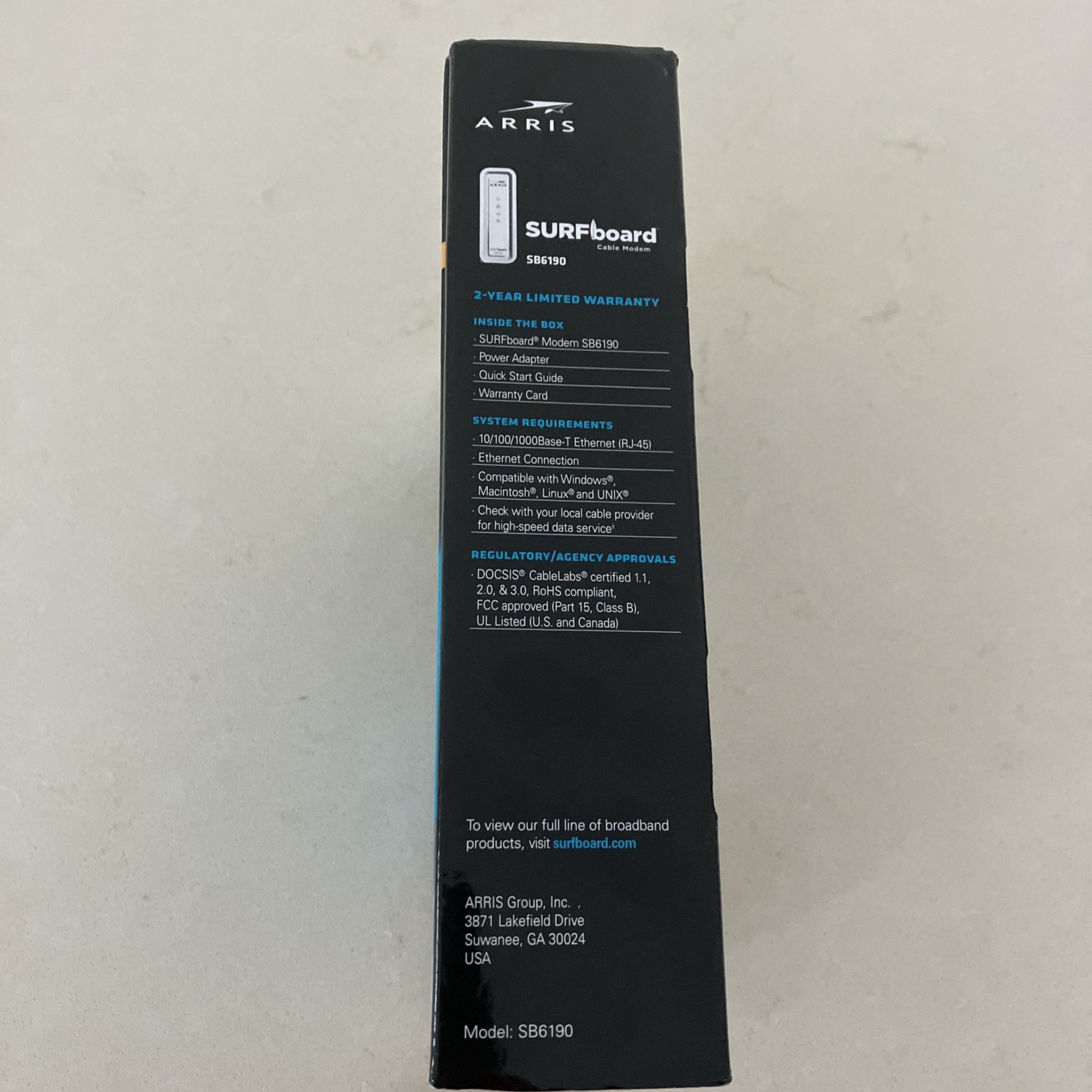 ARRIS SURFboard DOCSIS 3.0 Cable Modem – SB6190
