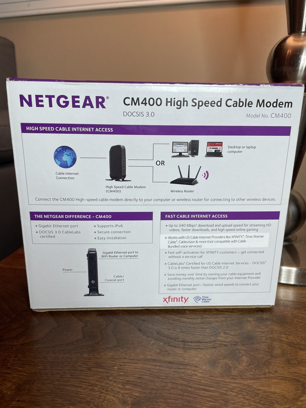 Netgear CM400 Cable Modem 340 Mbps DOCSIS 3.0