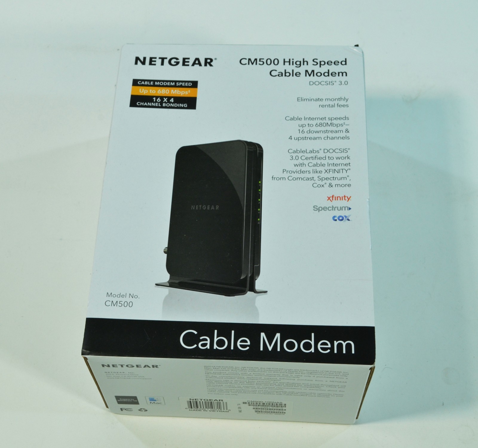 NETGEAR CM500 DOCSIS 3.0 Cable Modem 680 Mbps Ethernet Xfinity Spectrum Cox