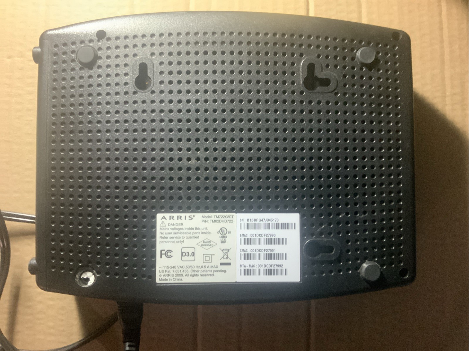 ARRIS Arris Tm722g Cable Modem Docsis 30 (TM722G/CT)