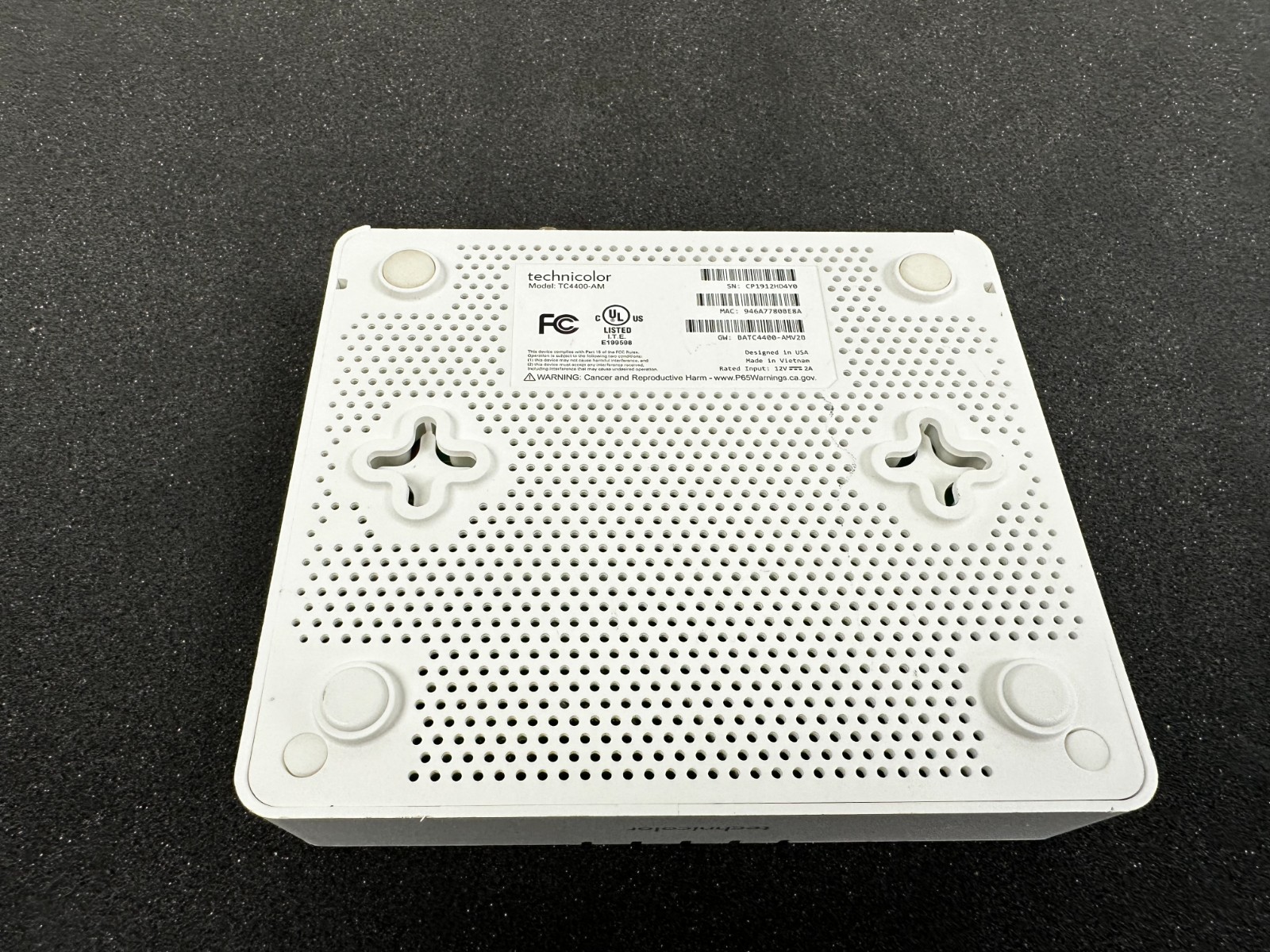 Technicolor Model TC4400-AM Ultra-Broadband Cable Modem NO AC FREE SHIPPING 🚚