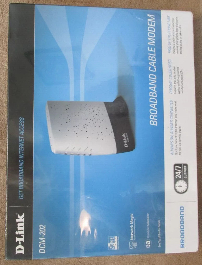 D-Link DCM-202 Broadband Cable Modem DOCSIS 2.0 Cable Modem Sealed Brand New