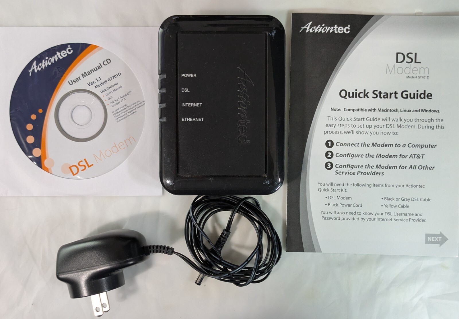 Actiontec High Speed DSL Modem GT701D