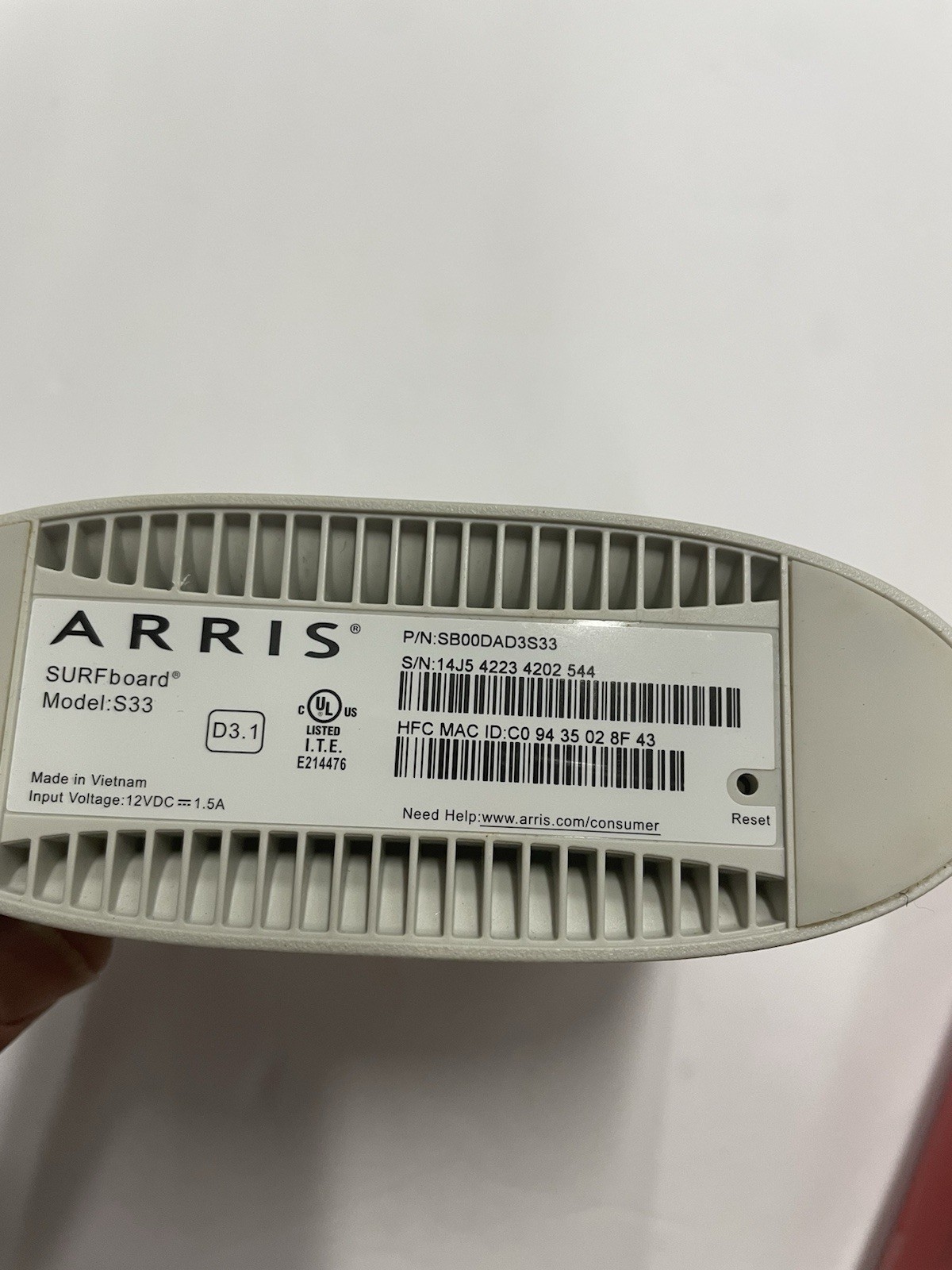 Arris Surfboard DOCSIS 3.1 3.5 Gbps Cable Modem (S33-RB)