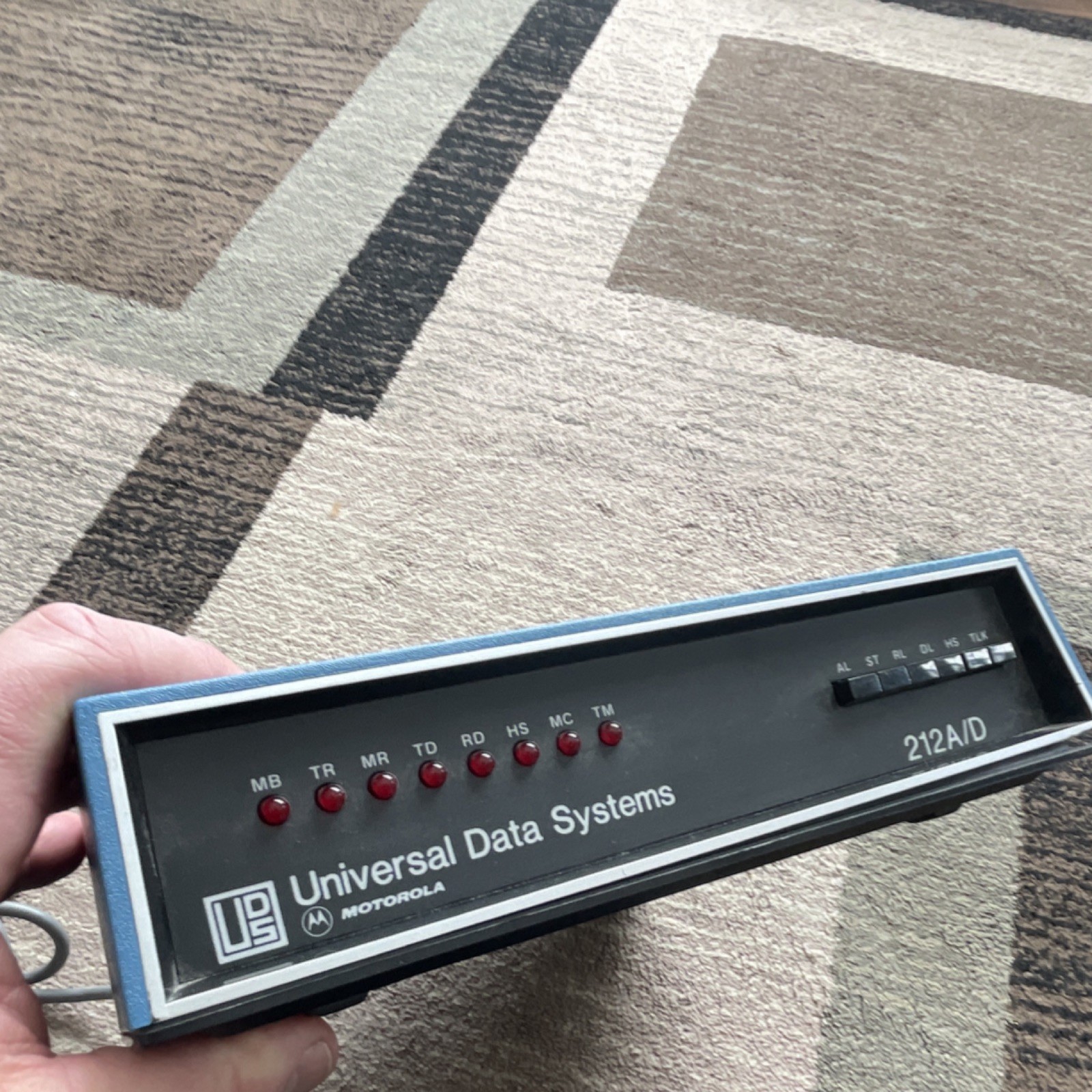 Motorola 212 A/D Dial-Up Modem Blue Black RJ-11 D-sub Ports Serial Connectivity