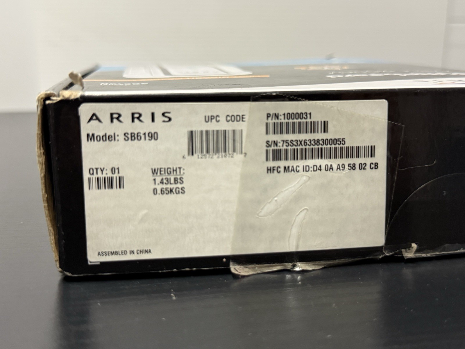 Arris SURFboard SB6190 DOCSIS 3.0 Cable Modem 32×8 w/ Box Tested Working