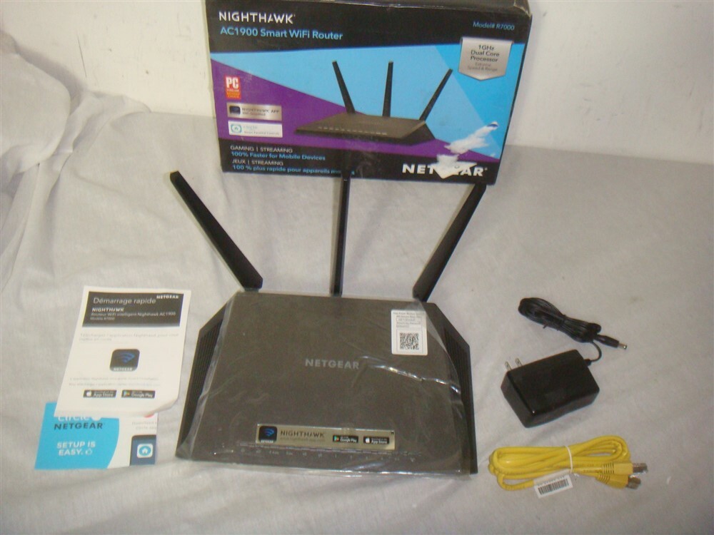 NETGEAR NIGHTHAWK R7000 AC1900 GIGABIT SMART WIFI ROUTER 1GHZ DUAL CORE