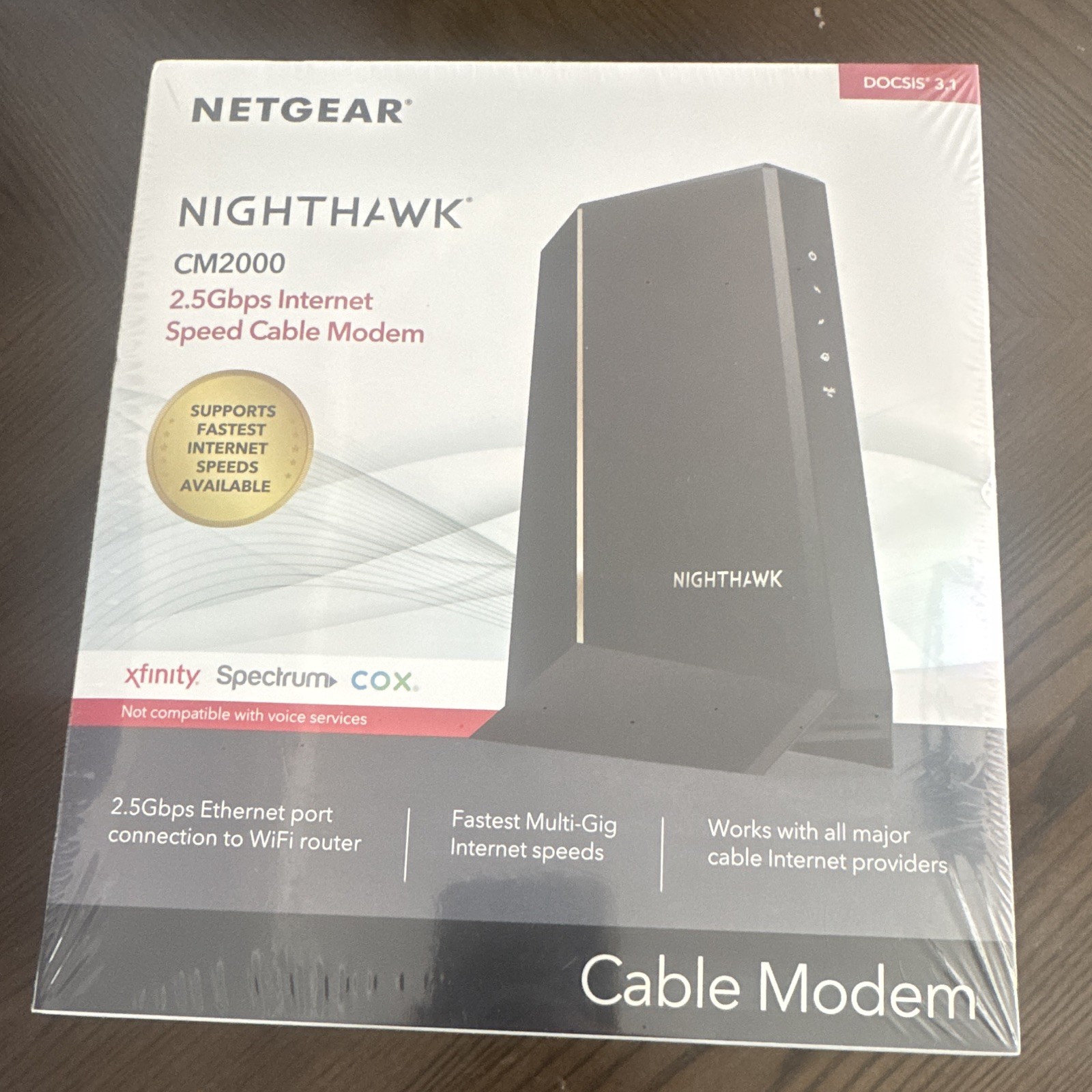 NETGEAR Nighthawk CM2000 DOCSIS 3.1 2.5Gbps Cable Modem RJ-45/Coax