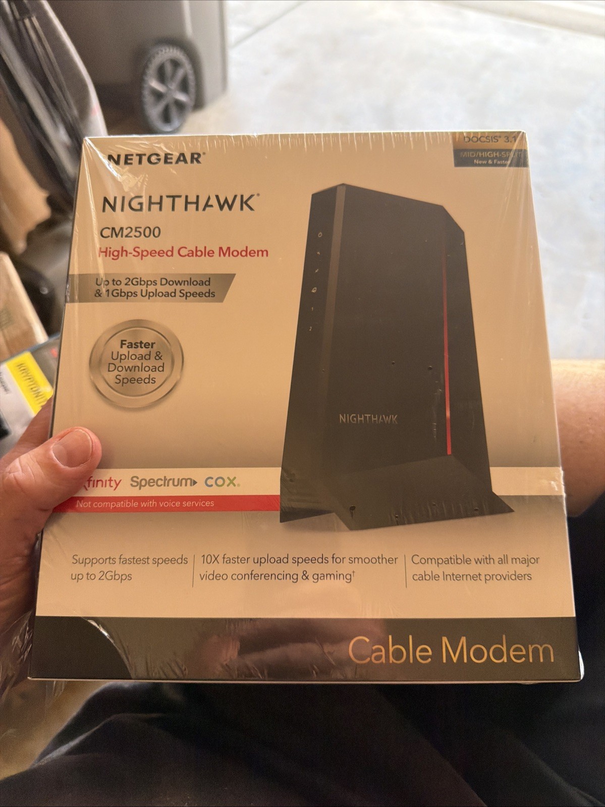 Netgear Nighthawk CM2500-100NAS DOCSIS 3.1 Cable Modem Router 2Gbps Bag Sealed
