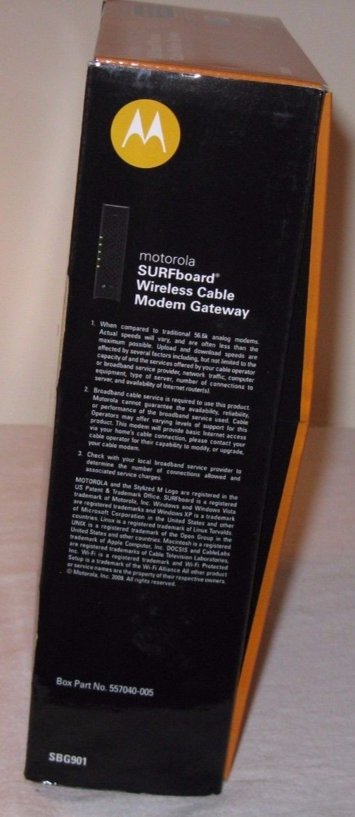 Motorola SURFboard (SBG901) 30.72 Mbps Modem, Tested, Works, Comes with Cables