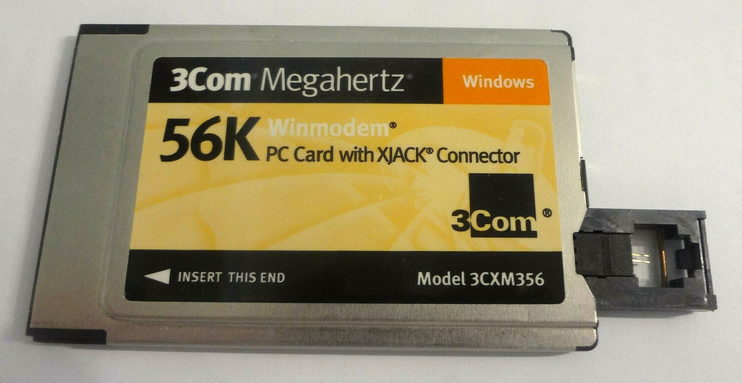 3Com Megahertz WinModem (3CXM356) 56 Kbps PCMCIA, w/CD, no cables, lightly used