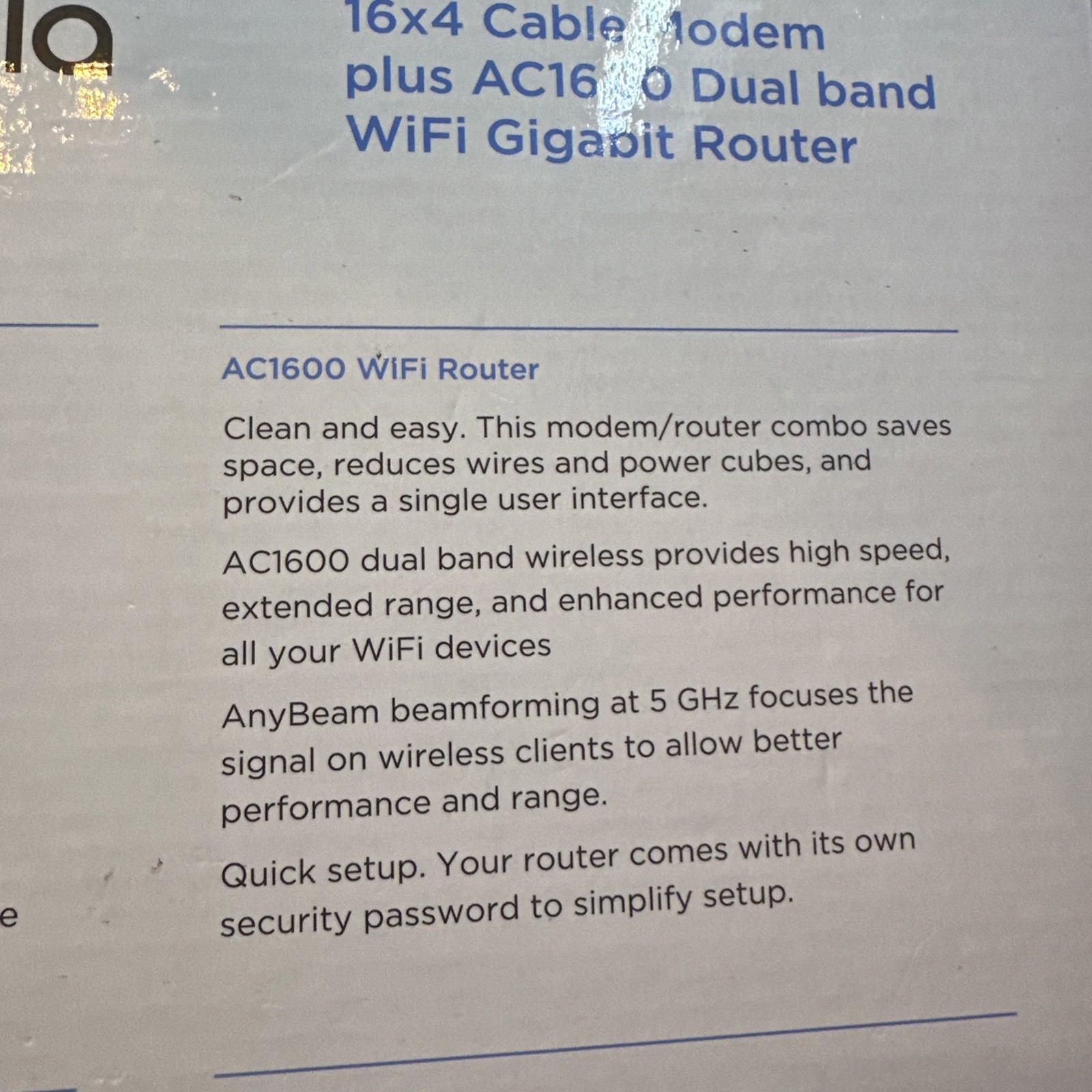 Motorola MG7540-10 16×4 Cable Modem – Black