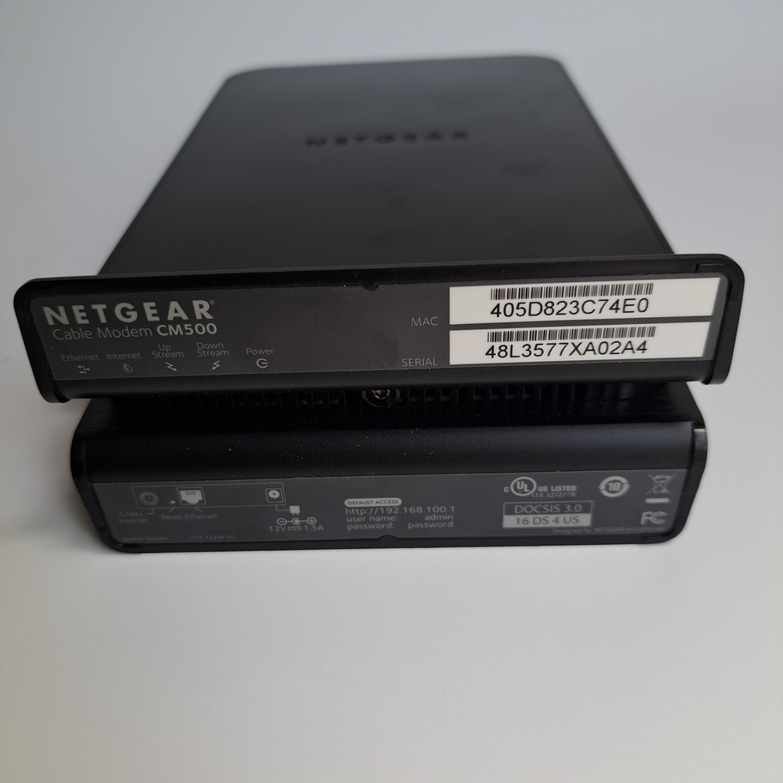 Netgear CM500 16×4 DOCSIS 3.0 High Speed Cable Internet Modem w/Power
