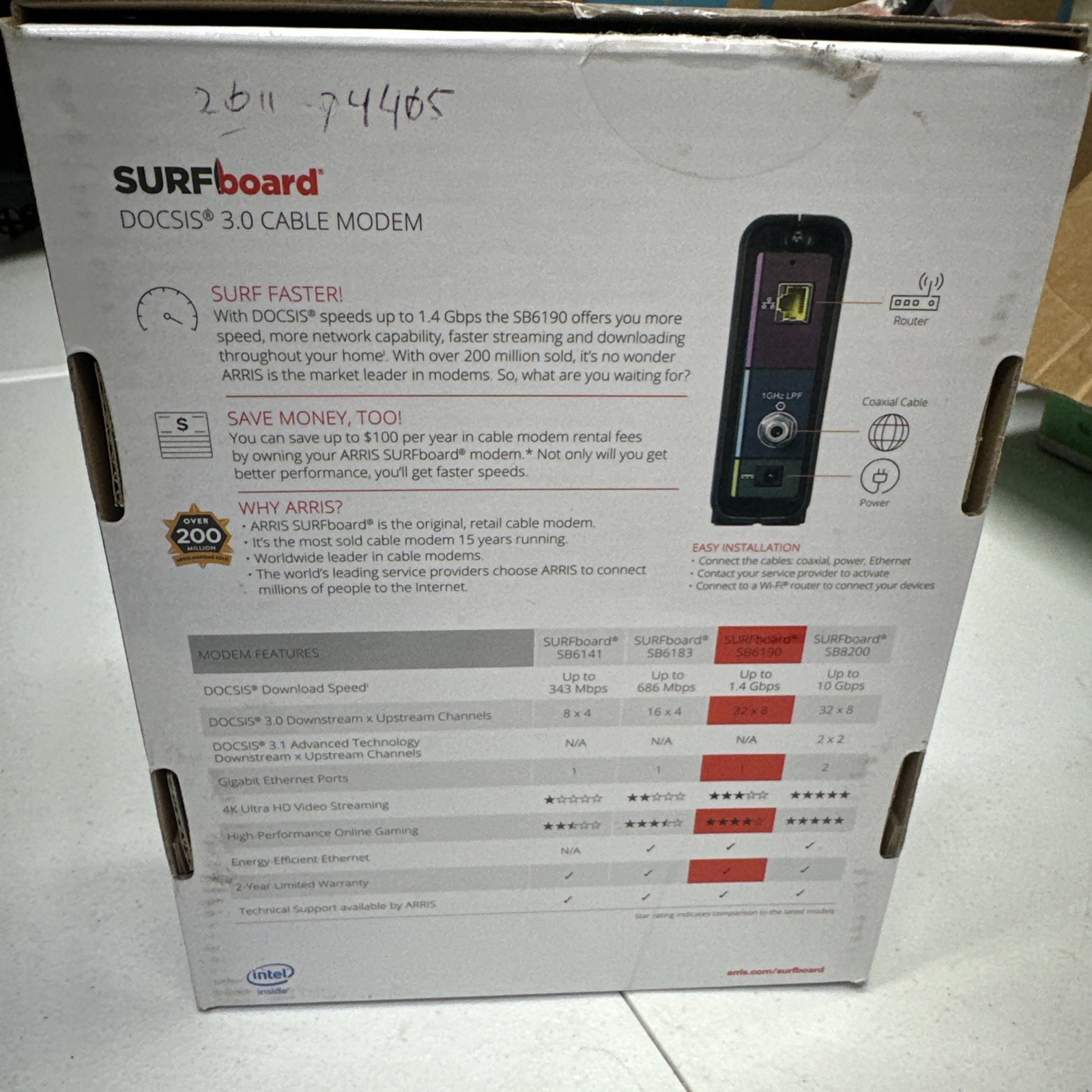 Works Tested XFINITY COX SPECTRUM ARRIS SURFboard SB6190 DOCSIS 3.0 Cable Modem