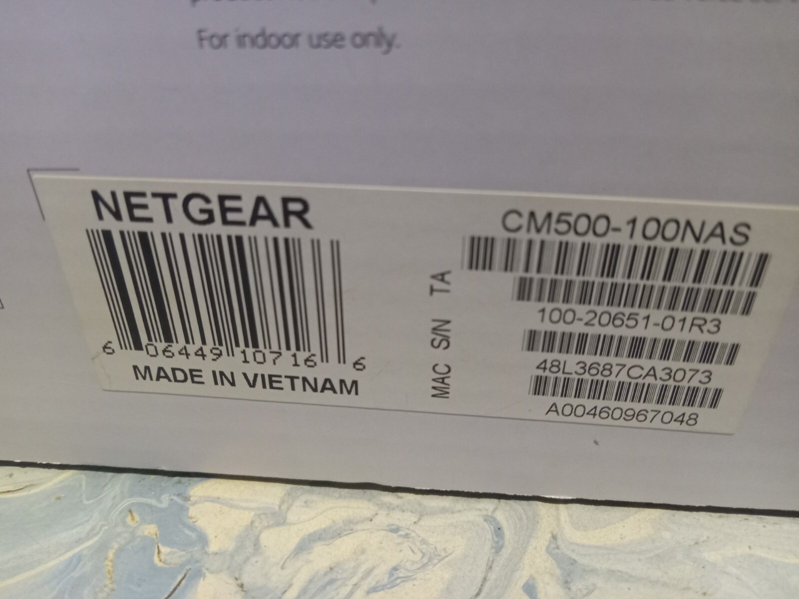 Netgear CM500 high speed cable modem Pre-owned Missing Ethernet Cable