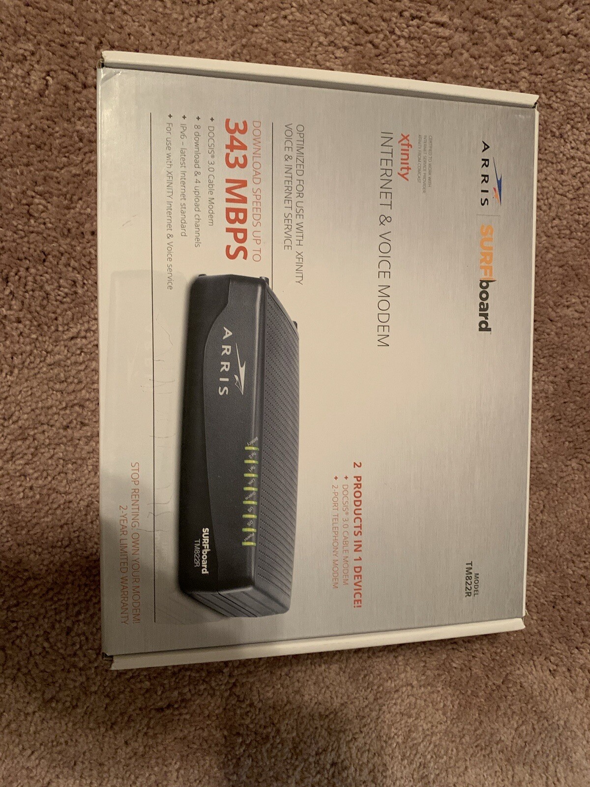 ARRIS TM822R Xfinity Internet and Voice Modem DOCSIS 3.0