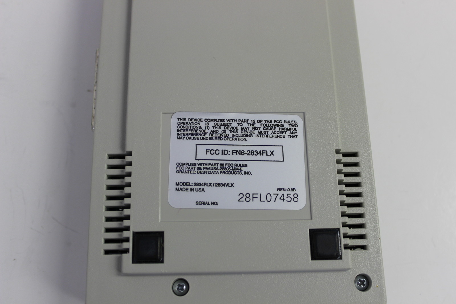 BEST DATA 2834 FLX 28.8 EXTERNAL MODEM *NO AC ADAPTER * WITH WARRANTY