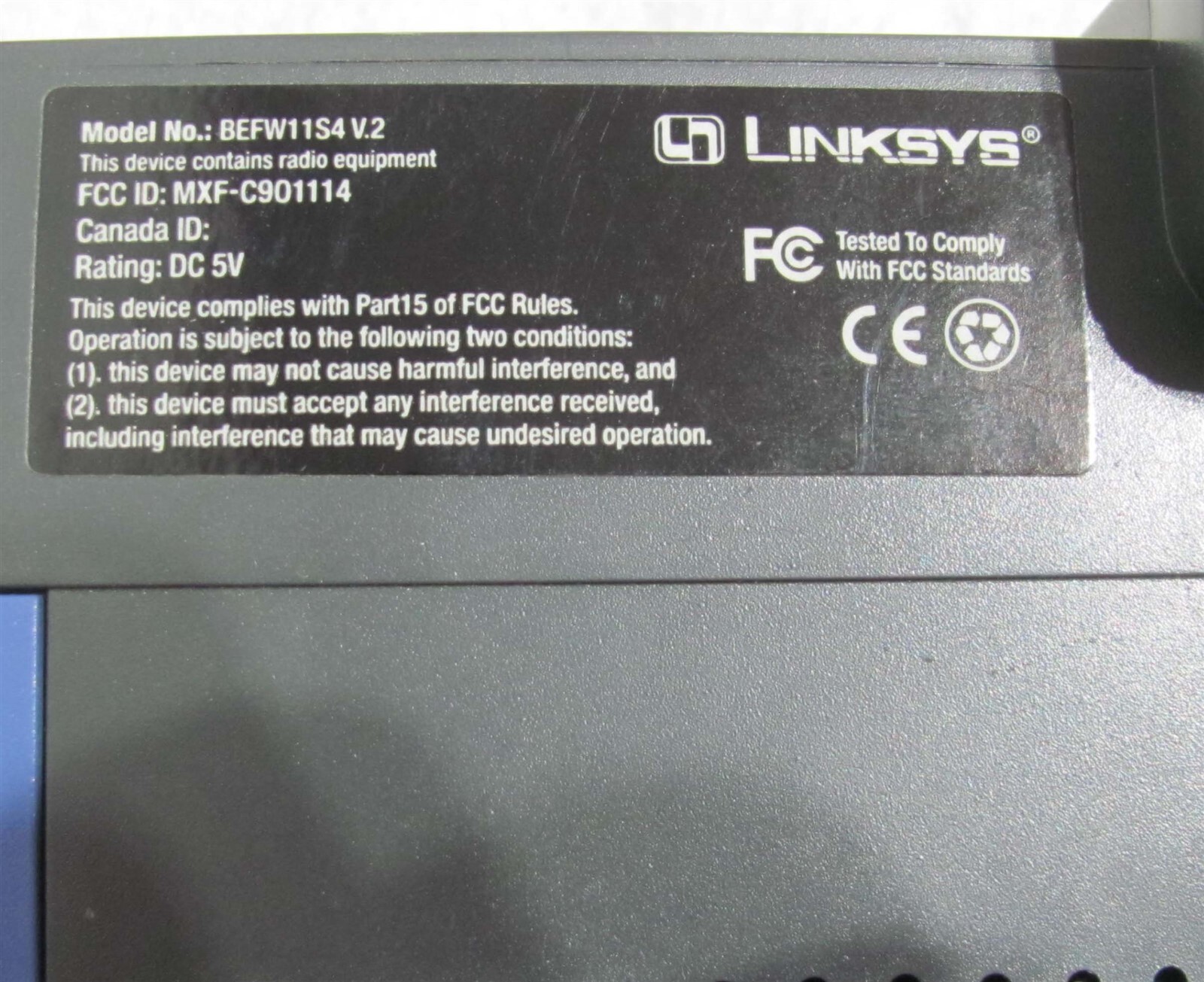 Linksys Wireless-B Broadband Router 2.4GHz 4 Port-WEP Model BEFW11S4V2 (LU)