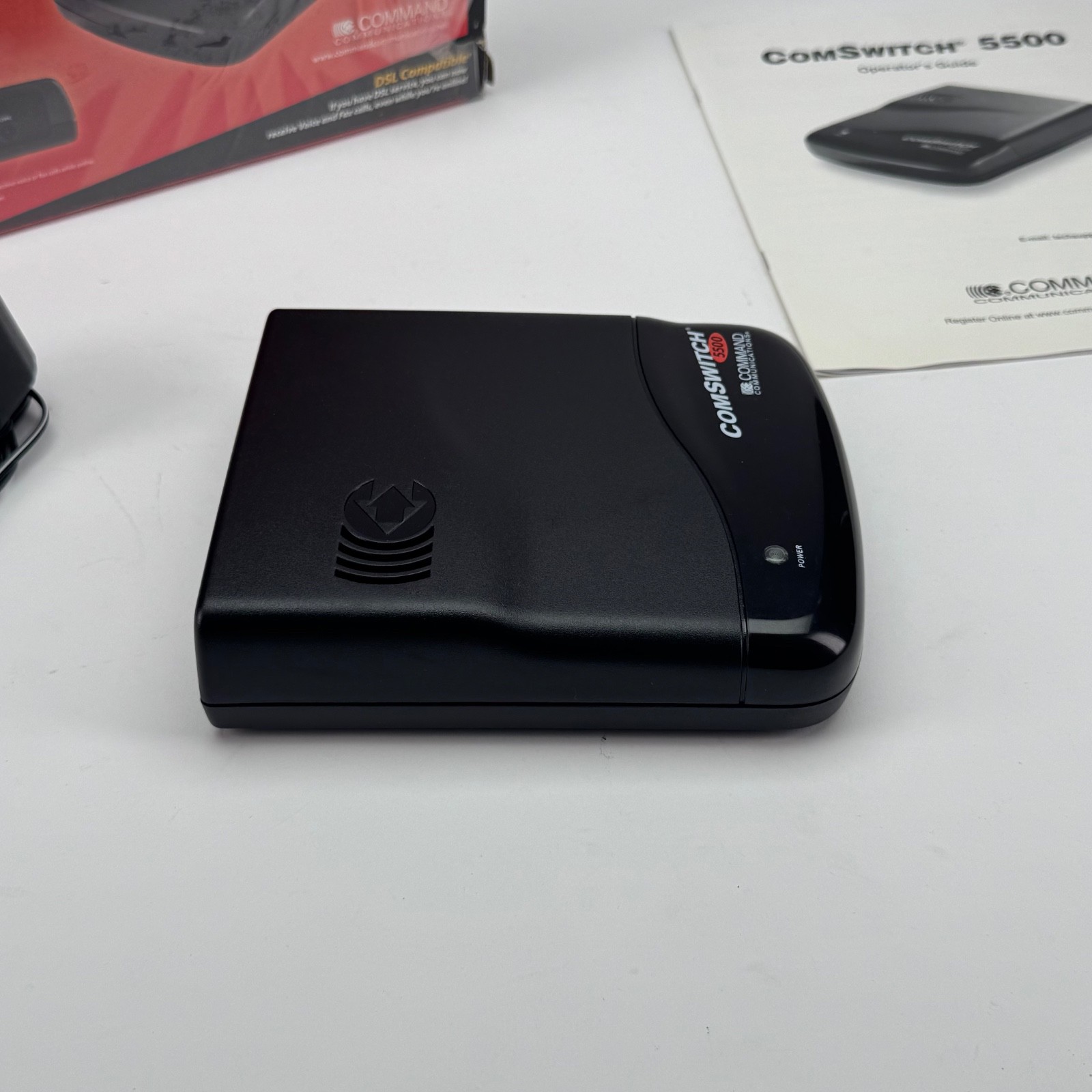 ComSwitch 5500 Phone Line Sharing Switch DSL Fax Modem Router Box w Adapter