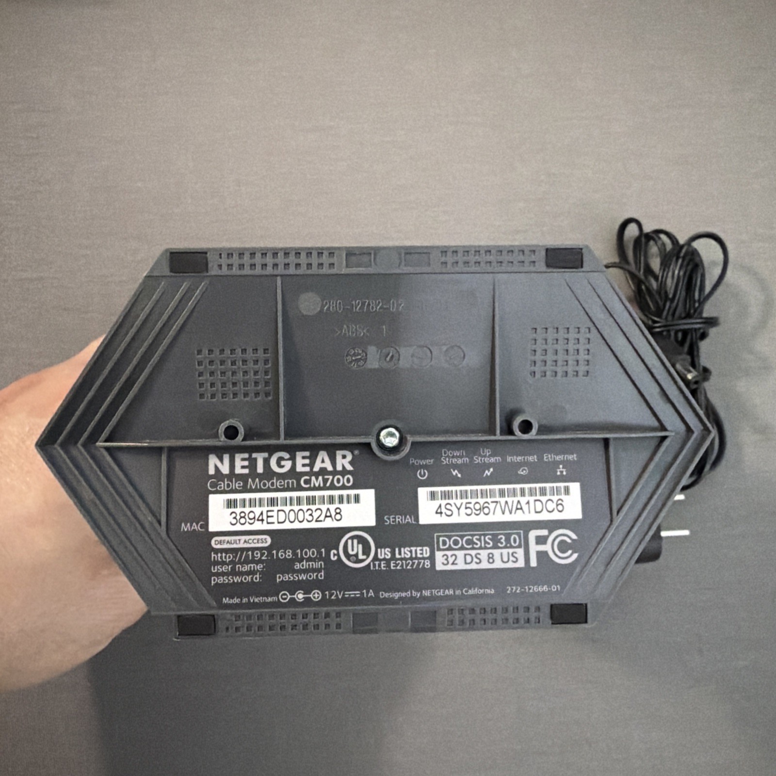 NETGEAR CM700-100NAS Cable Modem