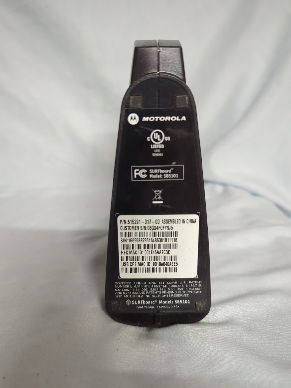 Motorola SURFboard SB5101 (515290-100-00) 38 Mbps No Power Cord