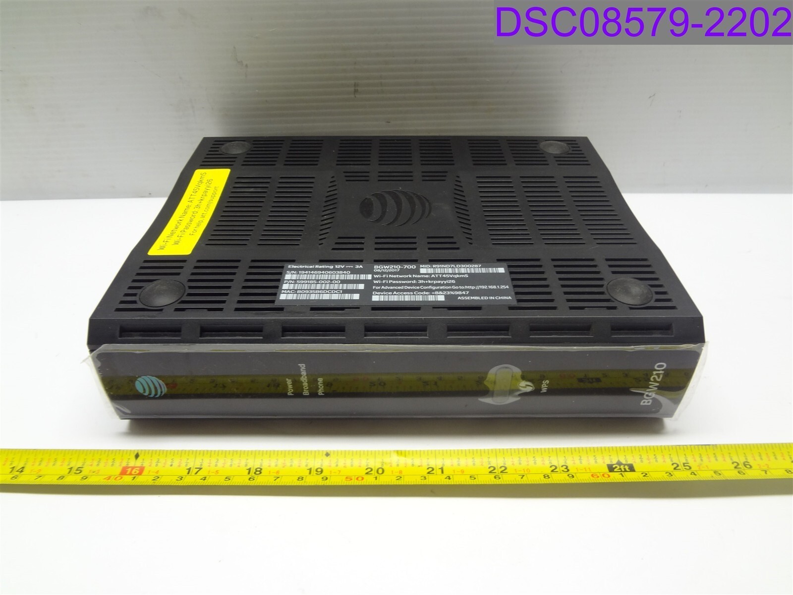 Used AT&T Gateway Modem Router NO CORDS P/N BGW210-700
